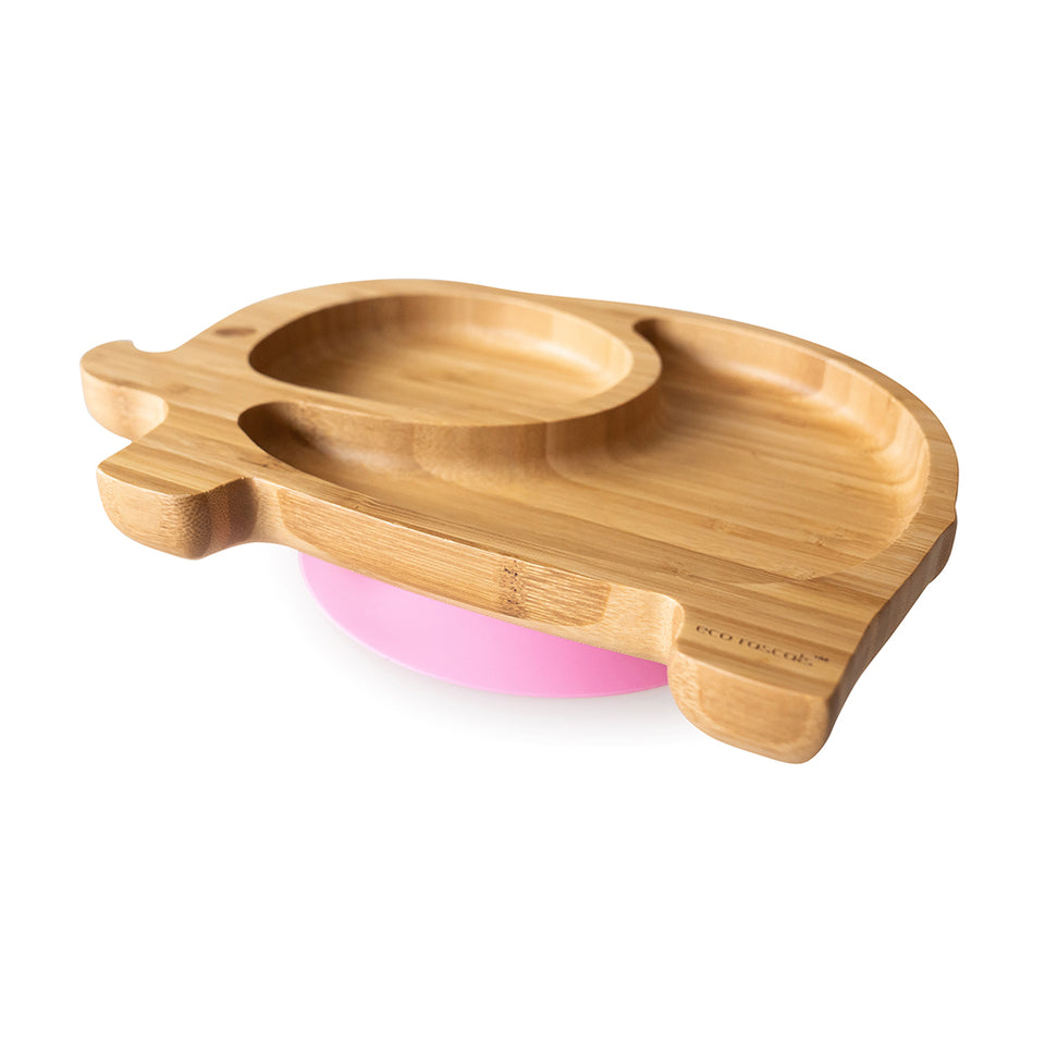 PLATO BAMBOO ELEFANTE ROSA ECO RASCALS