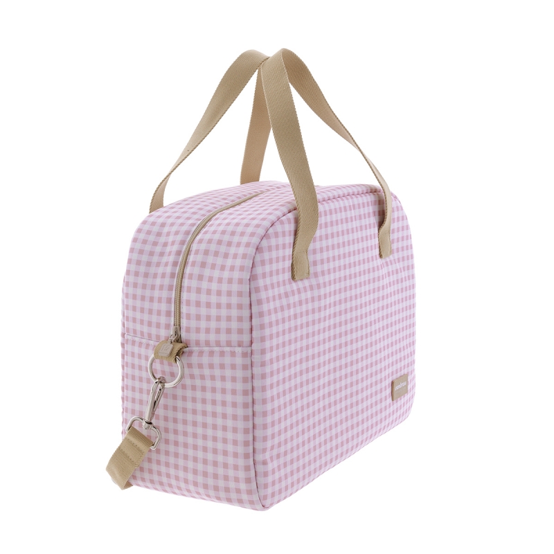 BOLSO MATERNAL PROME VICHY ROSA 18X41X31 CM