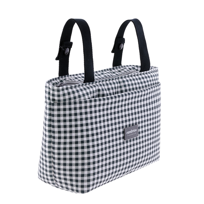 BOLSO ORGANIZADOR VICHY NEGRO 13X38X20 CM