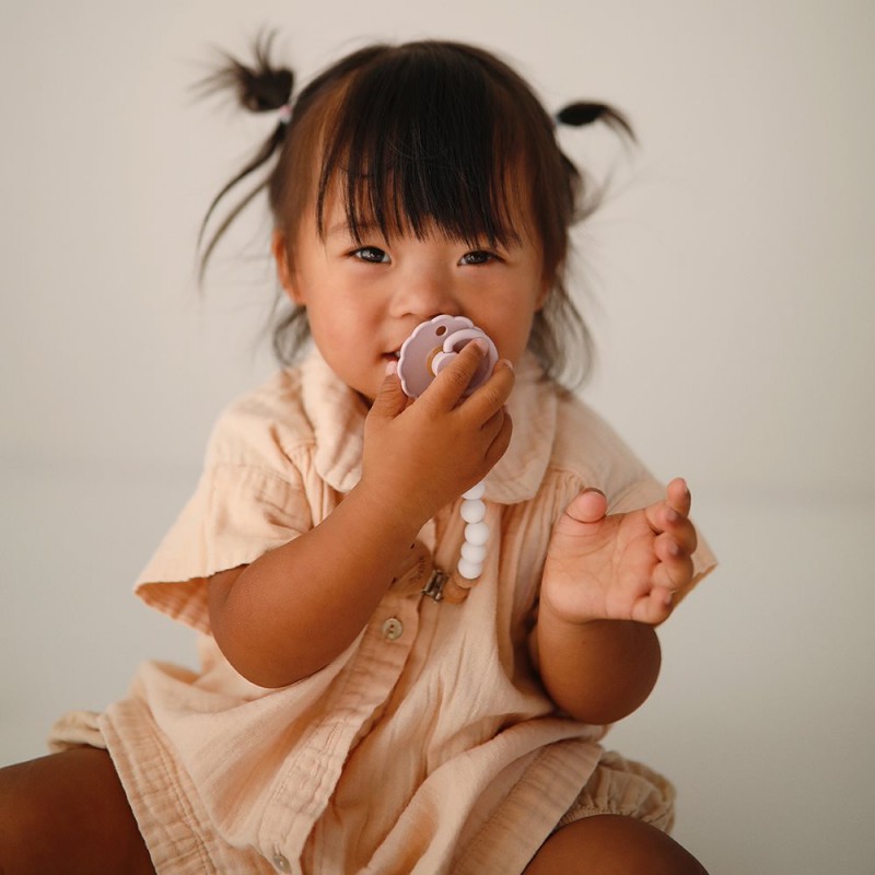 Pack 2 Chupetes FRIGG Block Latex DAISY 0-6m French Gray/Baby Pink
