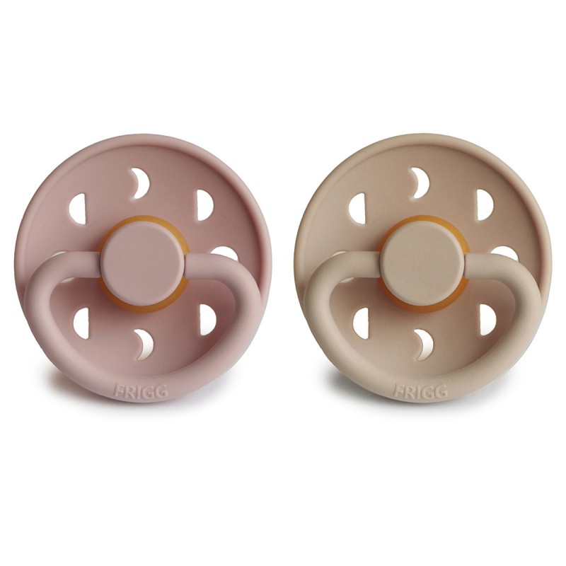 Pack 2 Chupetes FRIGG Block Latex MOON PHASE 0-6m Blush/Croissant