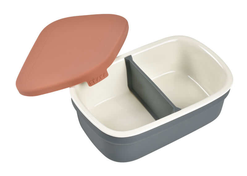 FIAMBRERA CERAMICA LUNCH BOX GRIS/TERRACOTA