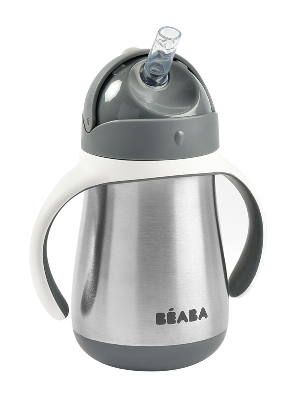 TAZA INOX 250ML C/CAÑITA C/ASAS GRIS MINERAL