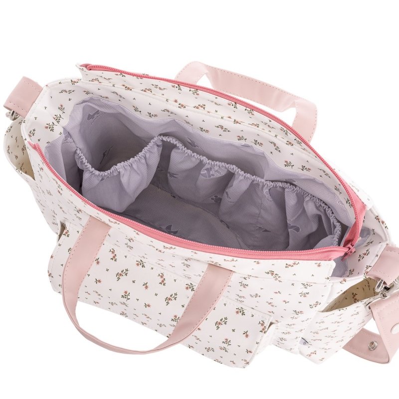 BOLSO MATERNAL PACK AURA BEIGE/FLORES