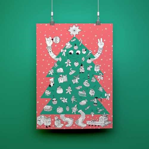 OMY POSTER XL OMY ARBOL NAVIDAD PARA COLOREAR