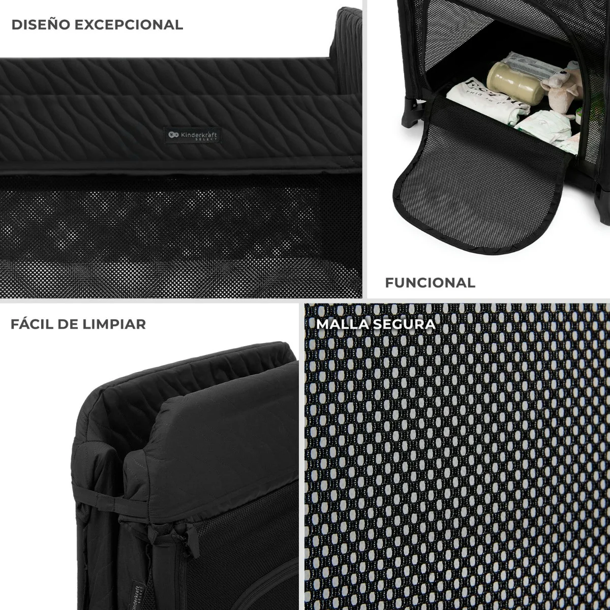 CUNA PLEGABLE MOON DREAM BLACK