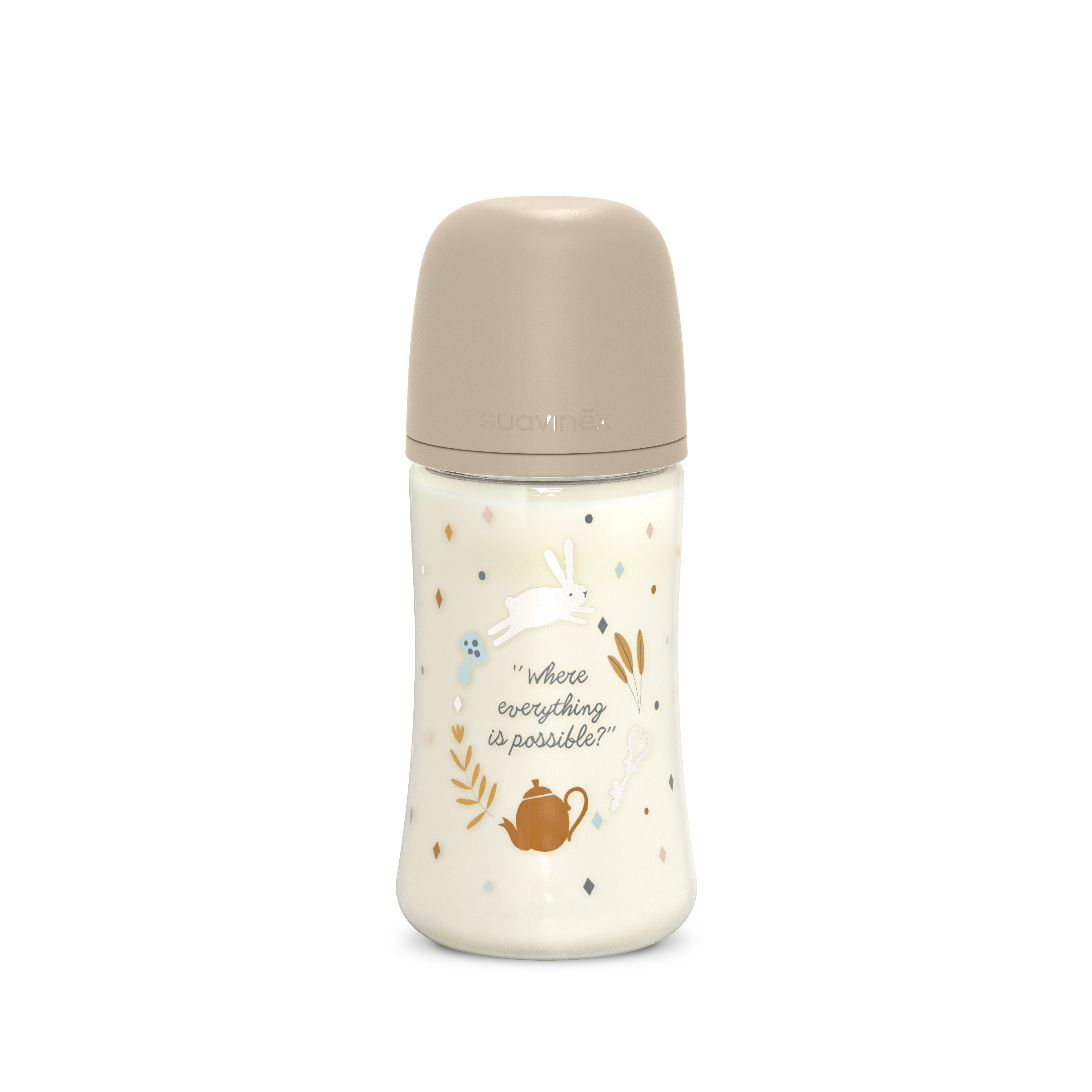 BIBERÓN Poliamida 270ML WONDERLAND FRASE BEIGE  