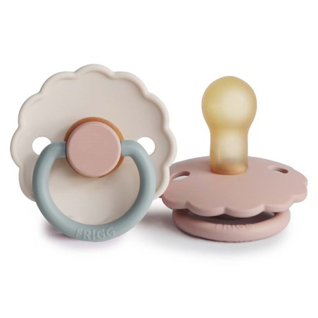 Pack 2 Chupetes FRIGG Block Latex DAISY 0m+ Blush/Cotton Candy