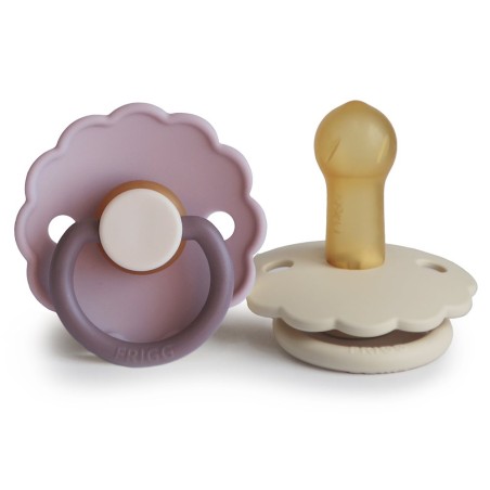 Pack 2 Chupetes FRIGG Block Latex DAISY 6m+ Lav.Haze/Cream