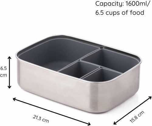 CAJA LUNCH ACERO INOX ECO RASCALS GRIS