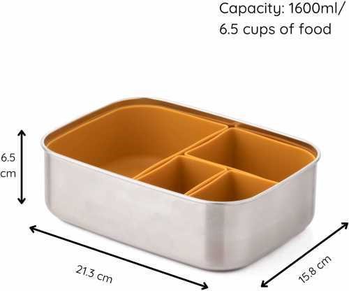 CAJA LUNCH ACERO INOX ECO RASCALS MOSTAZA
