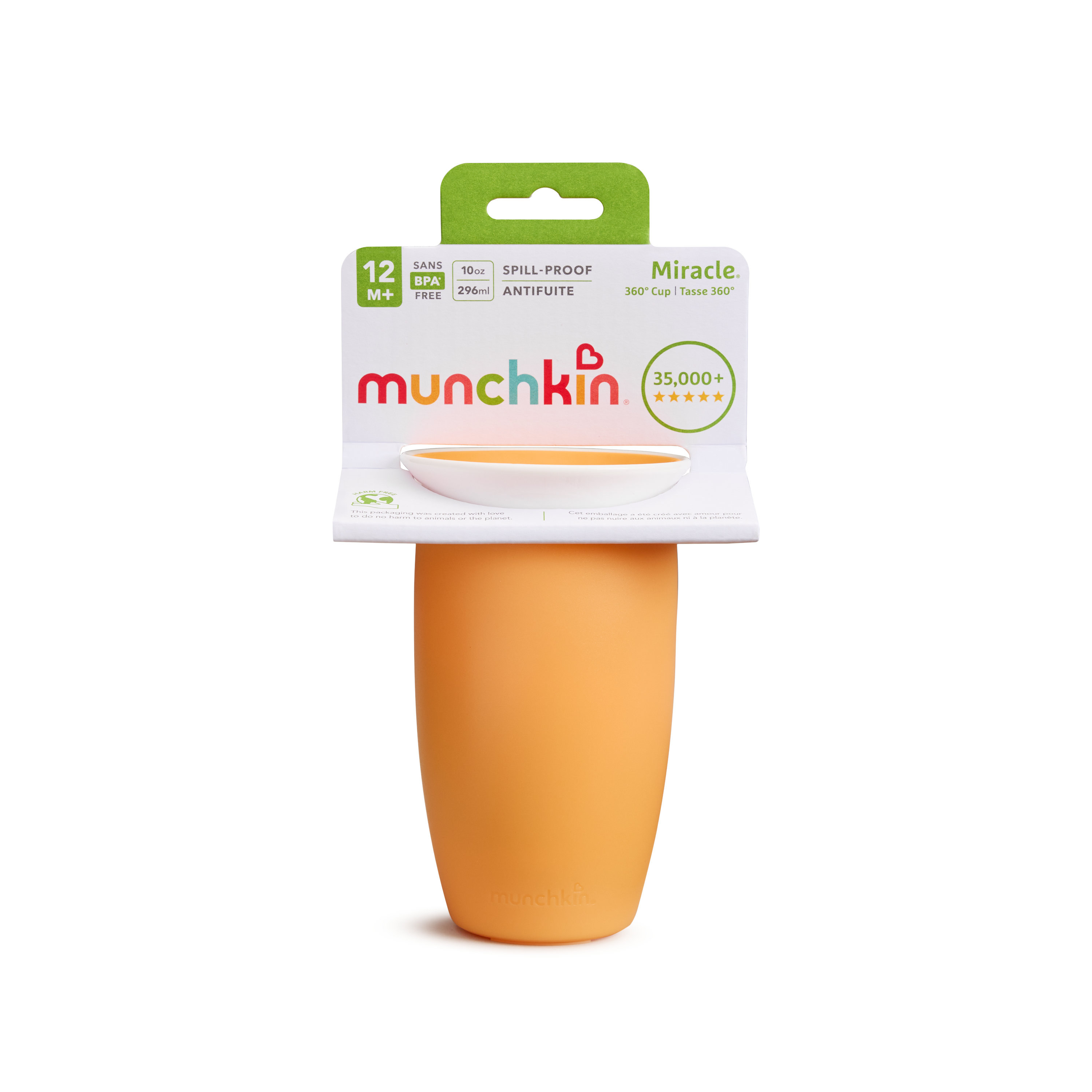 MUNCHKIN Miracle 360º - Taza antigoteo 295ml naranja