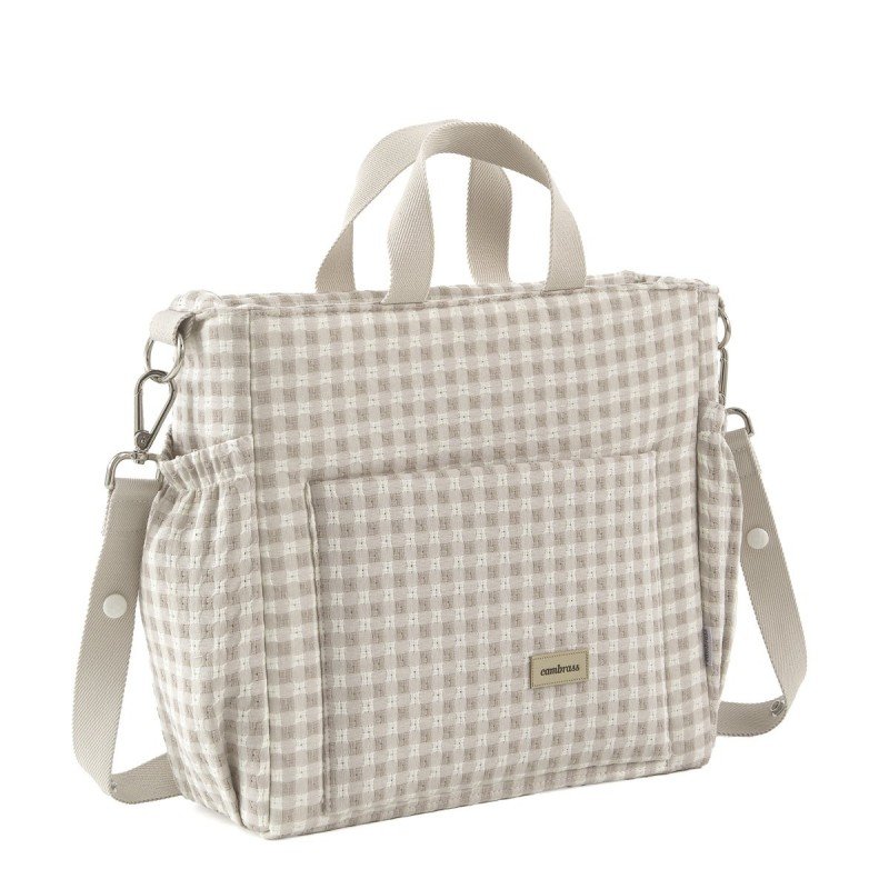 BOLSO MATERNAL PACK VICHY BEIGE