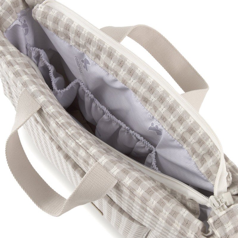 BOLSO MATERNAL PACK VICHY BEIGE