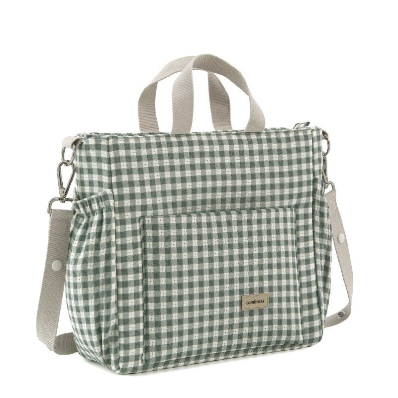 BOLSO MATERNAL PACK VICHY VERDE