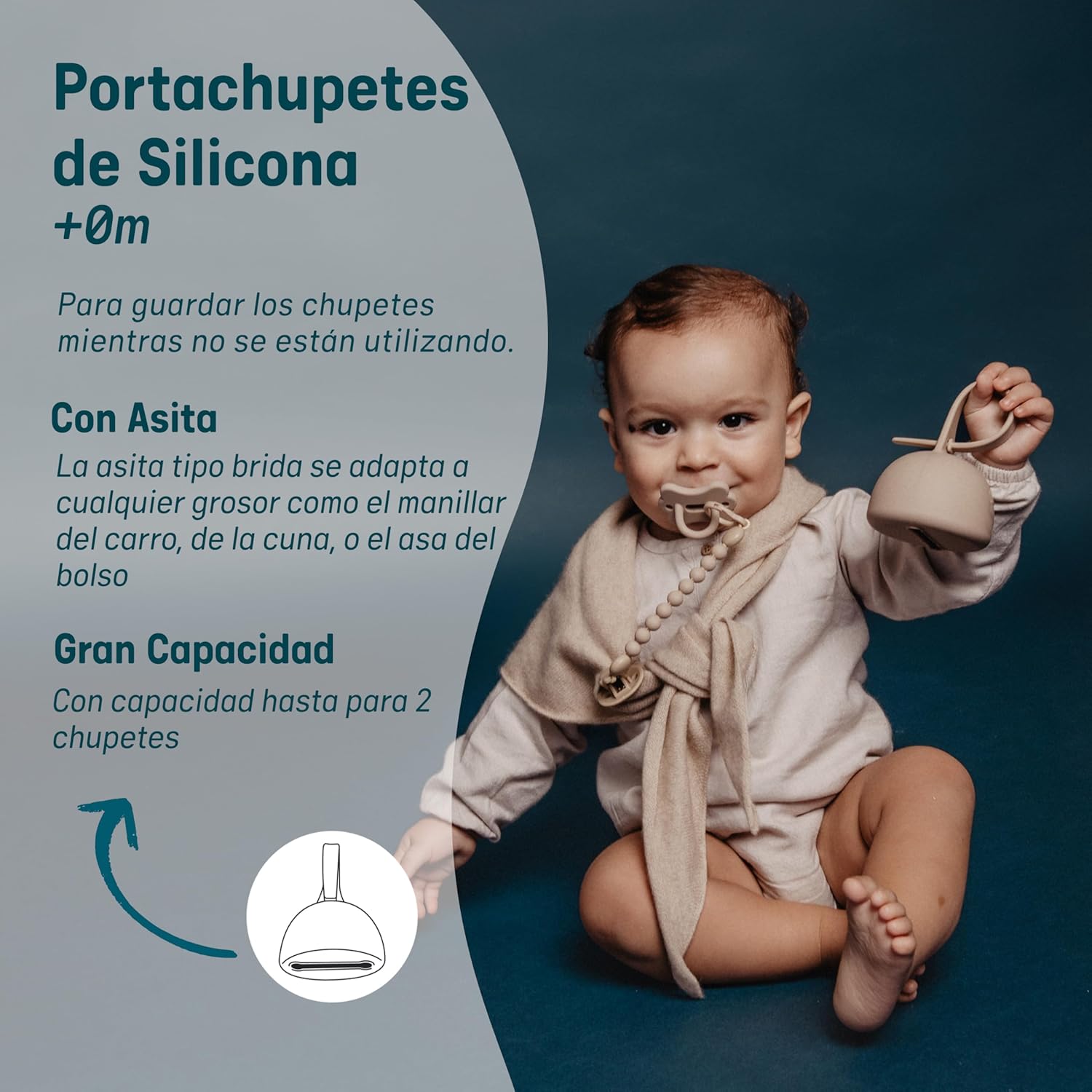PORTACHUPETES SILICONA BEIG SOFT