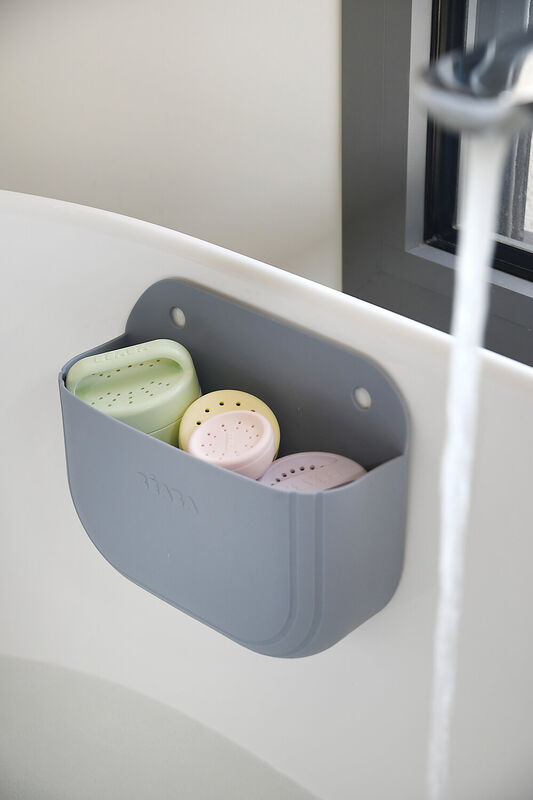 PACK CESTO AZUL+JUEGOS DE BAÑO MULTICOLOR