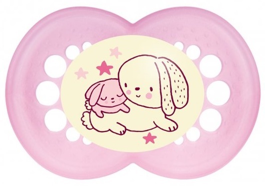 MAM CHUPETE ORIGINAL 6M+ NIGHT LATEX 2UN rosa