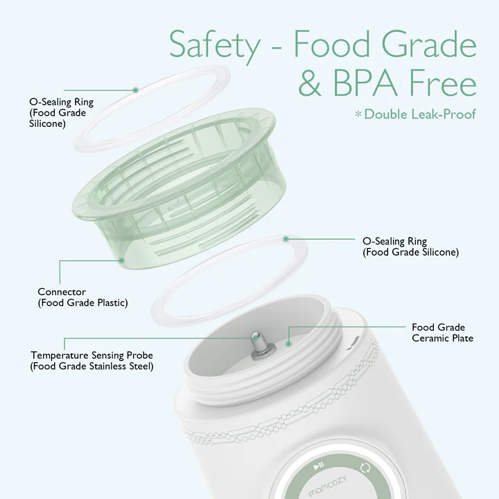 MOMCOZY CALENTADOR PORTATIL LECHE MW003 UNICO BCO/VERDE