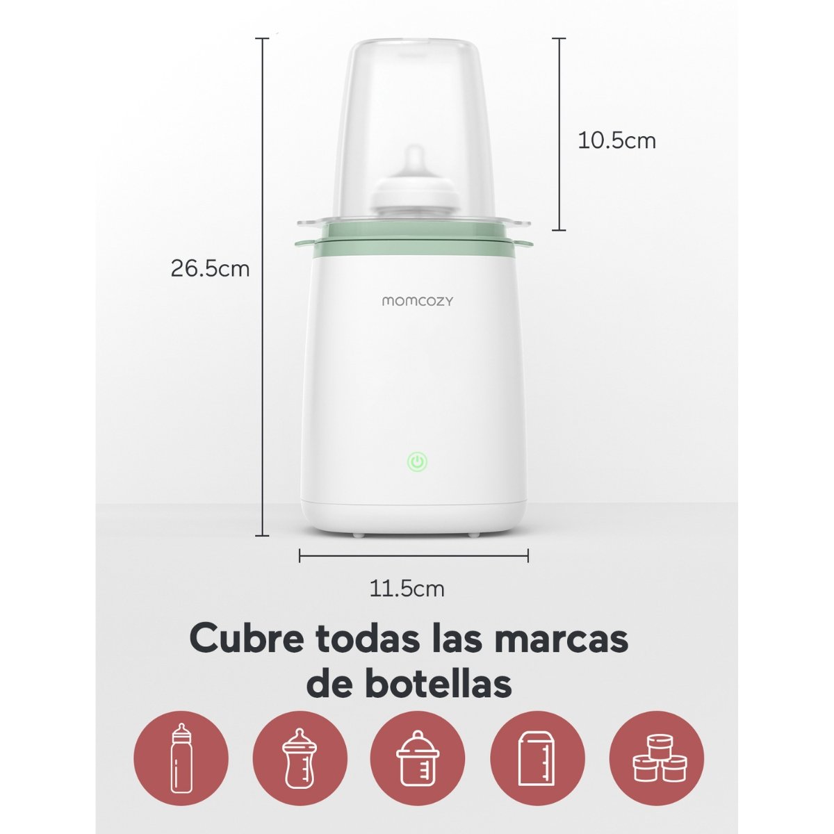 MOMCOZY CALENTADOR PORT.ULTRARRAPIDO MW001 UNICO BCO/VERDE