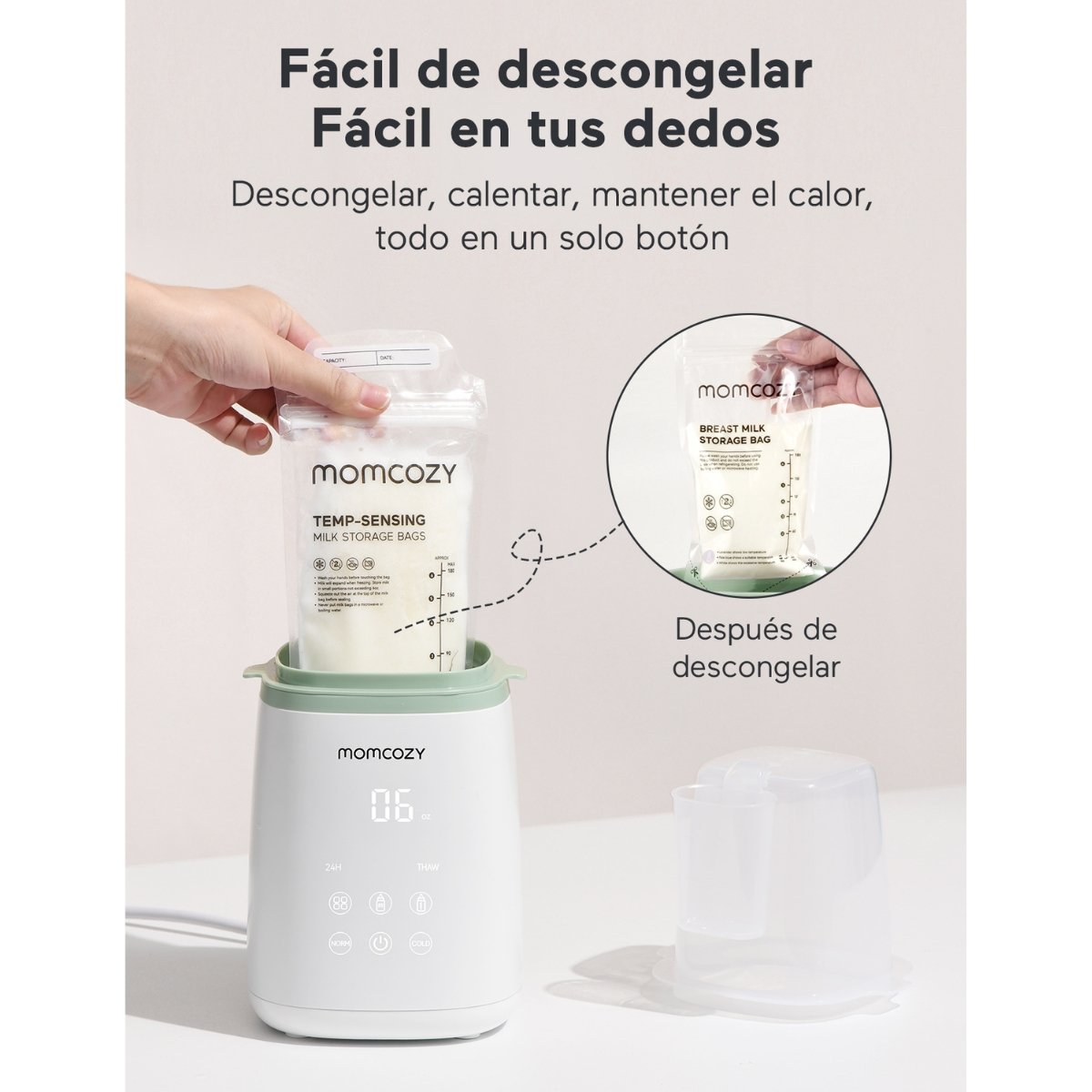 MOMCOZY CALENTADOR PORT.ULTRARRAPIDO MW001 UNICO BCO/VERDE