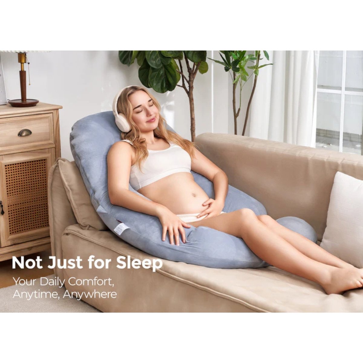 MOMCOZY ALMOHADA DE LACTANCIA FORMA F PP006 35X25X13CM GRIS