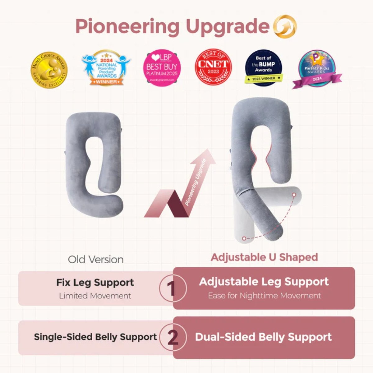 MOMCOZY ALMOHADA DE LACTANCIA FORMA F PP006 35X25X13CM GRIS