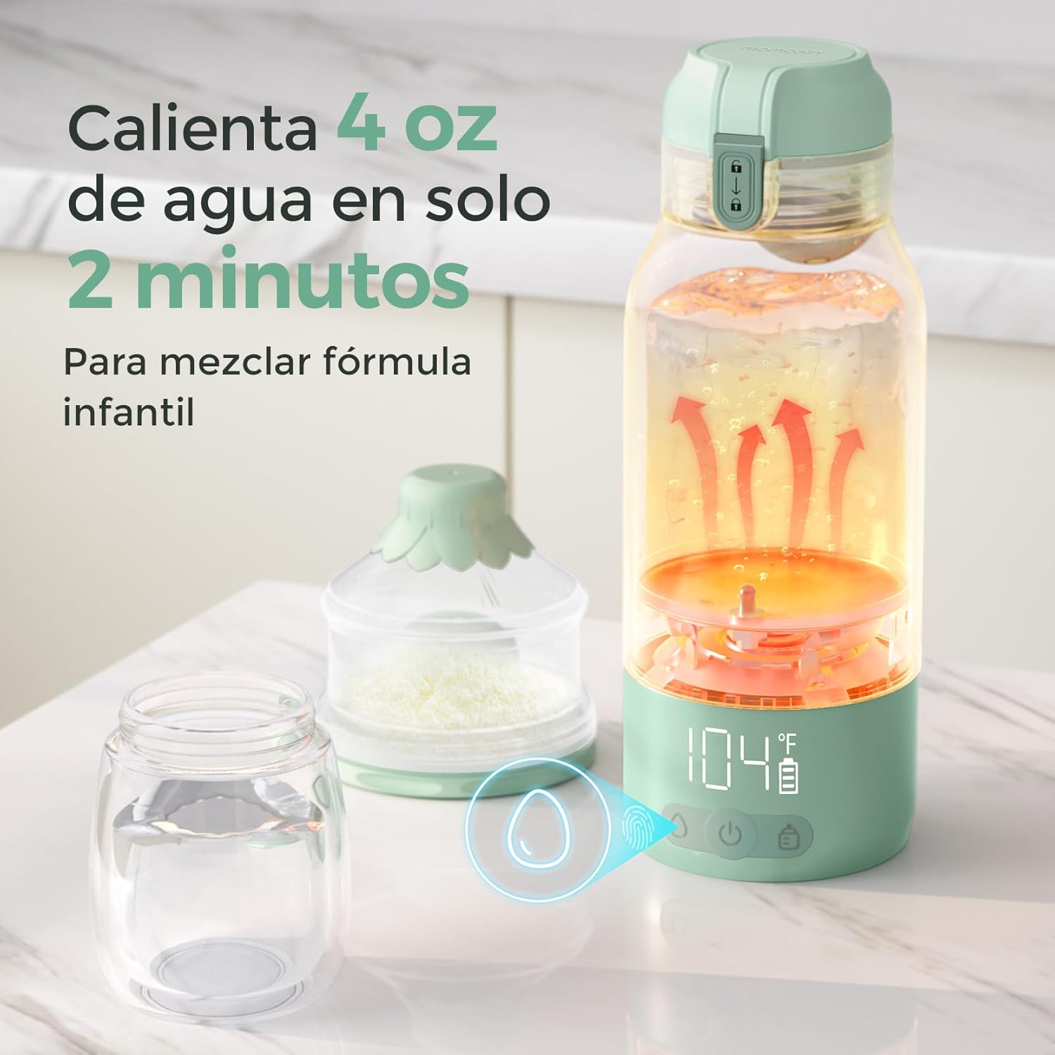 MOMCOZY CALIENTABIB.PORTAT.SIN CABLE MW005 UNICO VERDE