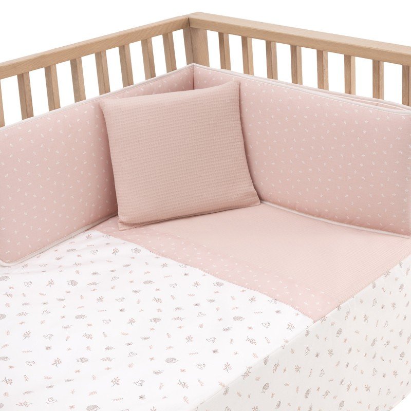 COLCHA+PROTECTOR CUNA 60 60X120X3CM CALMA ROSA