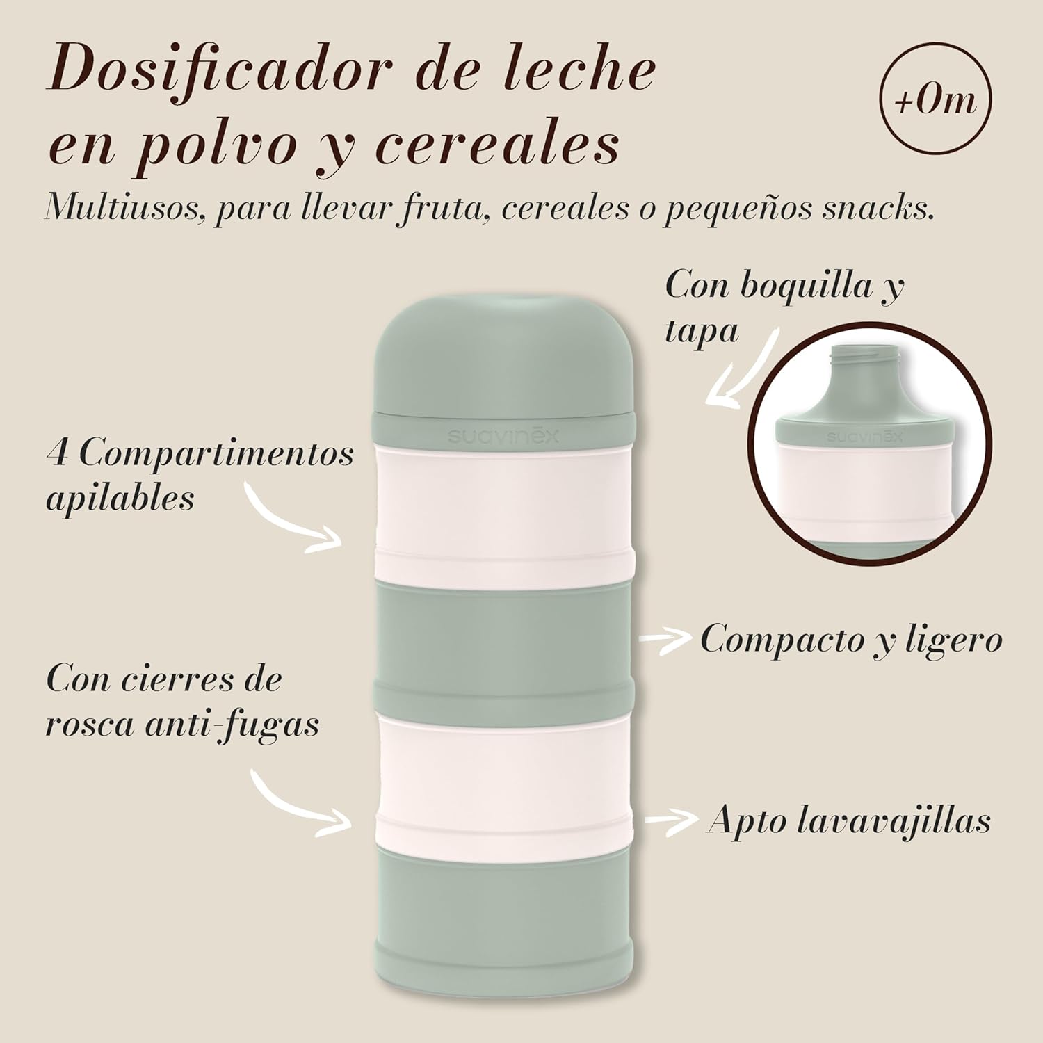 DOSIFICADOR DE LECHE EN POLVO BEIGE