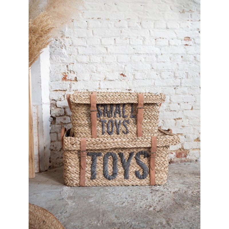 SET DE 2 CESTAS DE JUGUETES RATAN GRIS