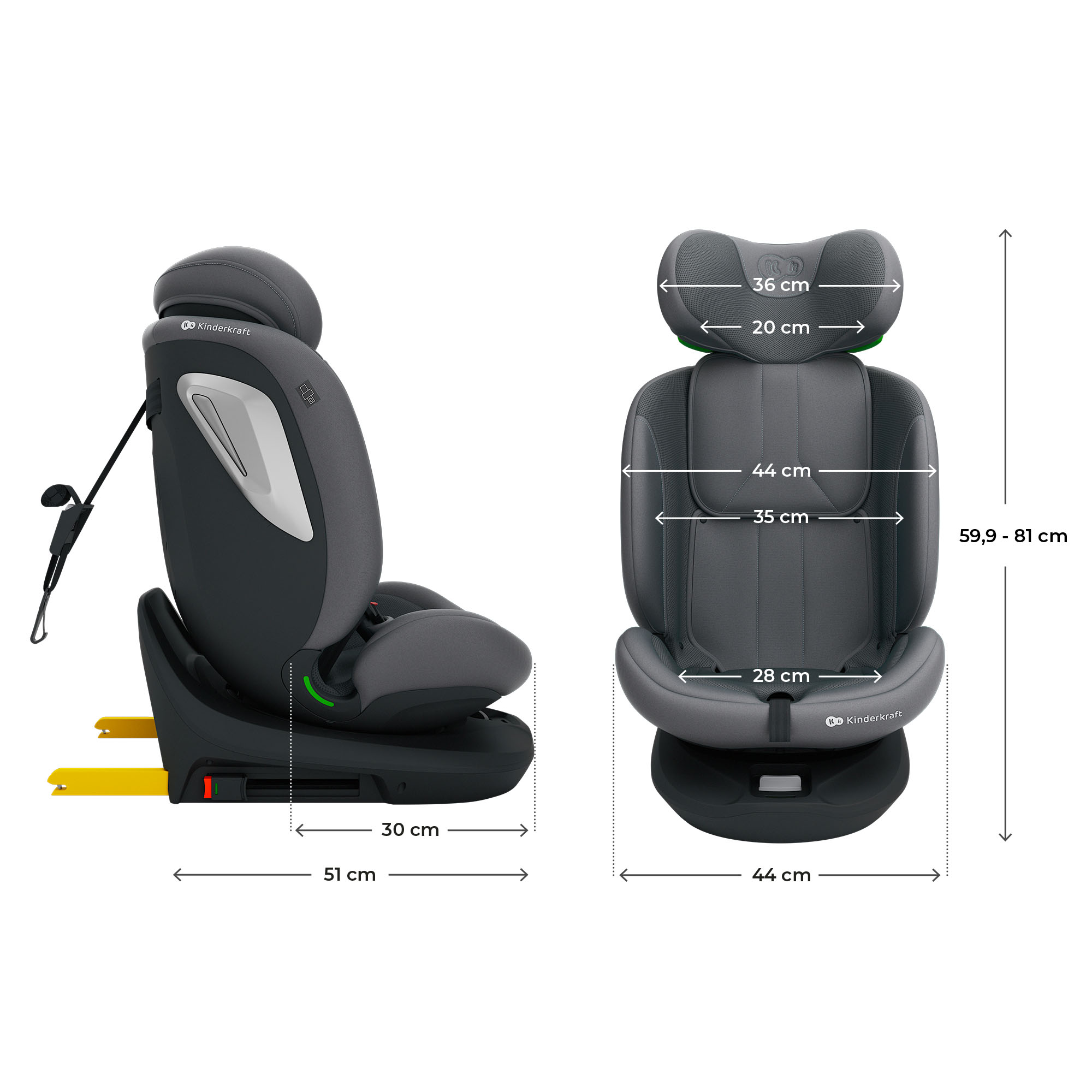 AUTOSILLA I-GROW 2 PLUS Gris