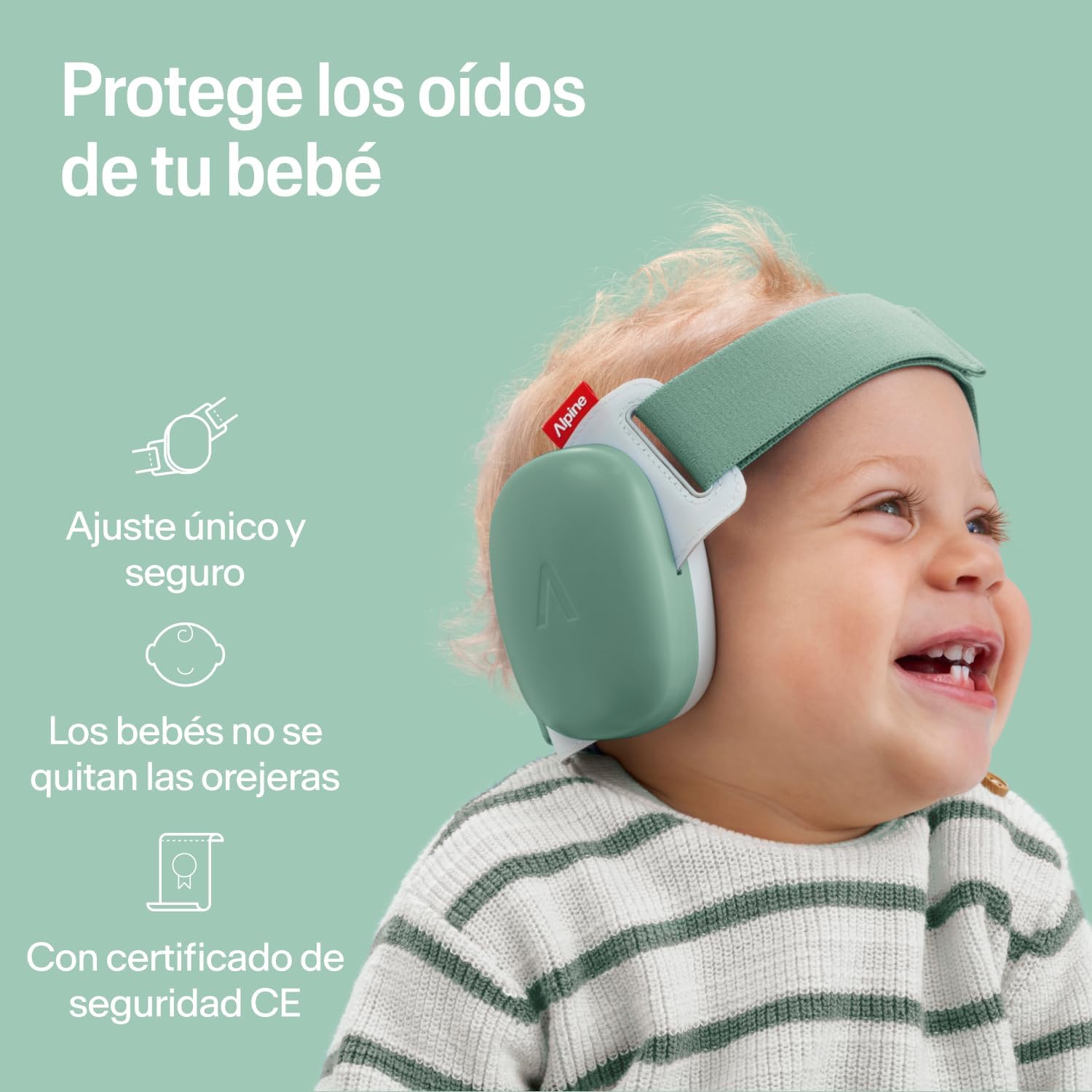 ALPINE AURICULARES ANTIRUIDO MUFFY BABY 0-4 AÑOS GREEN