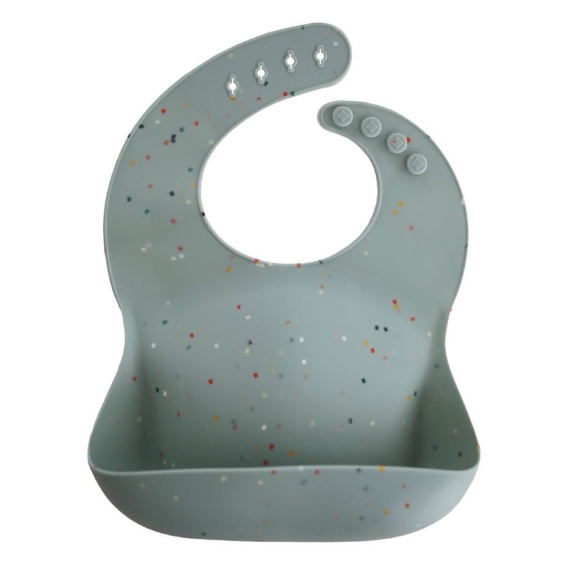 Babero Silicona PRINT Cambridge Blue Confetti