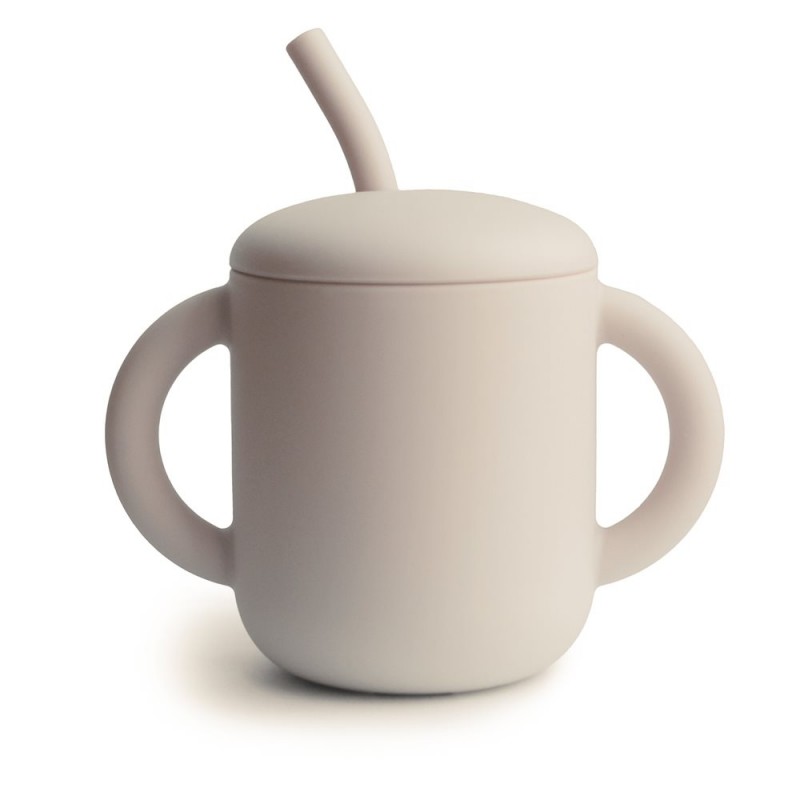 Taza didáctica + pajita Silicona SOLID Shifting Sand