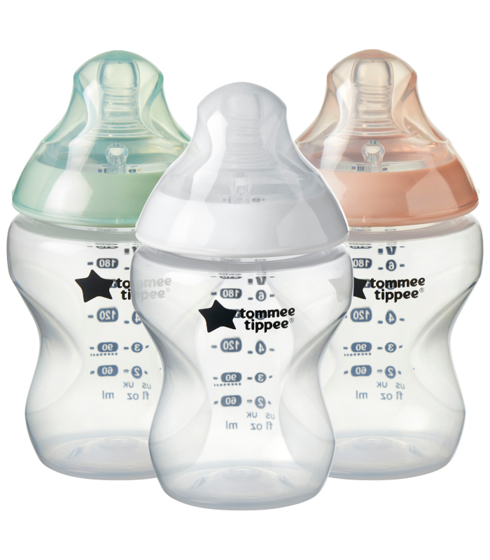 PACK CLOSER TO NATURE 3 BIBERONES 260ML BLANCO/ROSA/VERDE