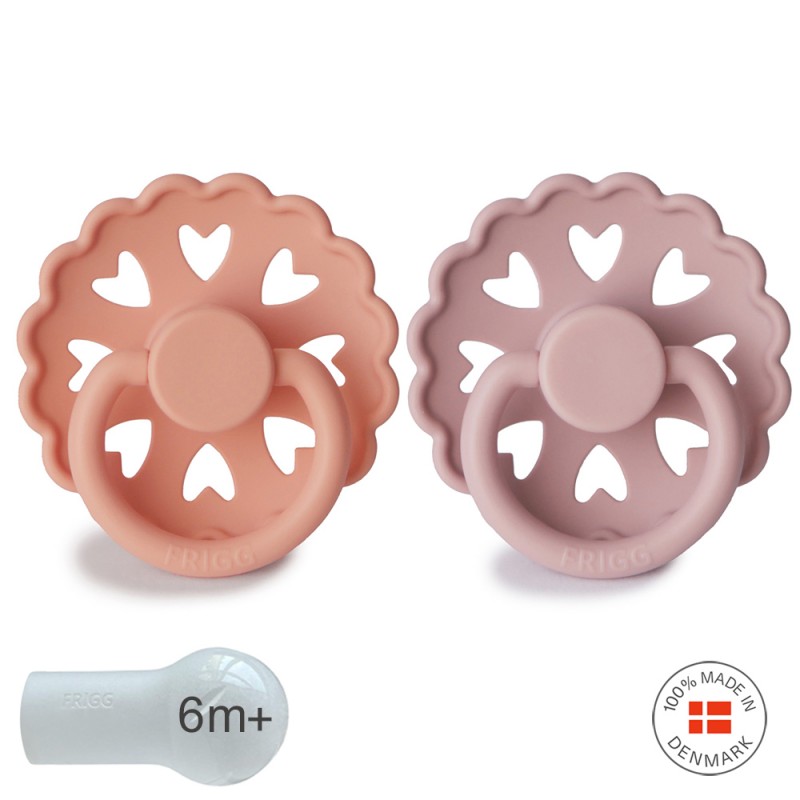 Pack 2 Chupetes FRIGG Block Silicona FAIRYTALE 6m+ Princess/Thumbelina