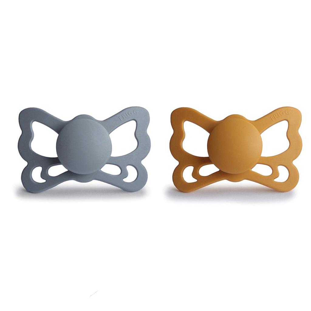 PACK 2 CHUPETES ANAT. SILICONA BUTTERFLY GREAT G./HONEY G. 6+