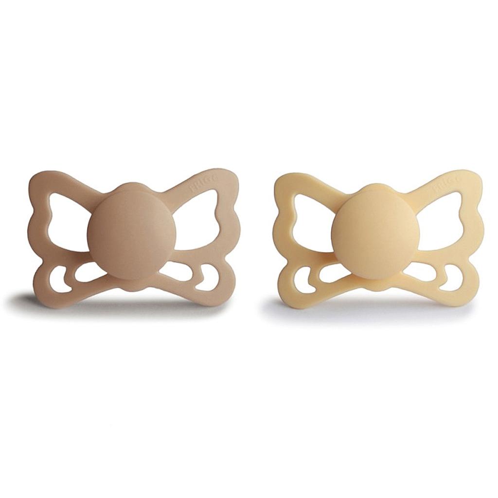 PACK 2 CHUPETES ANAT. SILICONA BUTTERFLY SILKY S./PALE D. 6+