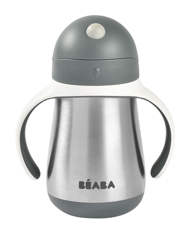 TAZA INOX 250ML C/CAÑITA C/ASAS GRIS MINERAL