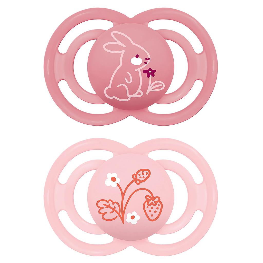 CHUPETE SILICONA PERFECT 6M+ ROSA (2 ud)
