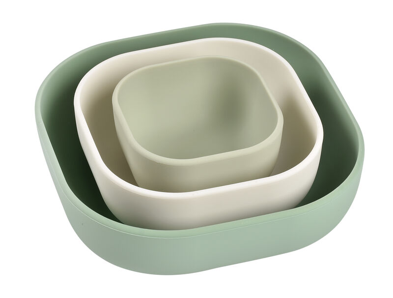 SET DE 3 BOLS DE SILICONA VERDE SALVIA/COTTON/MISTY