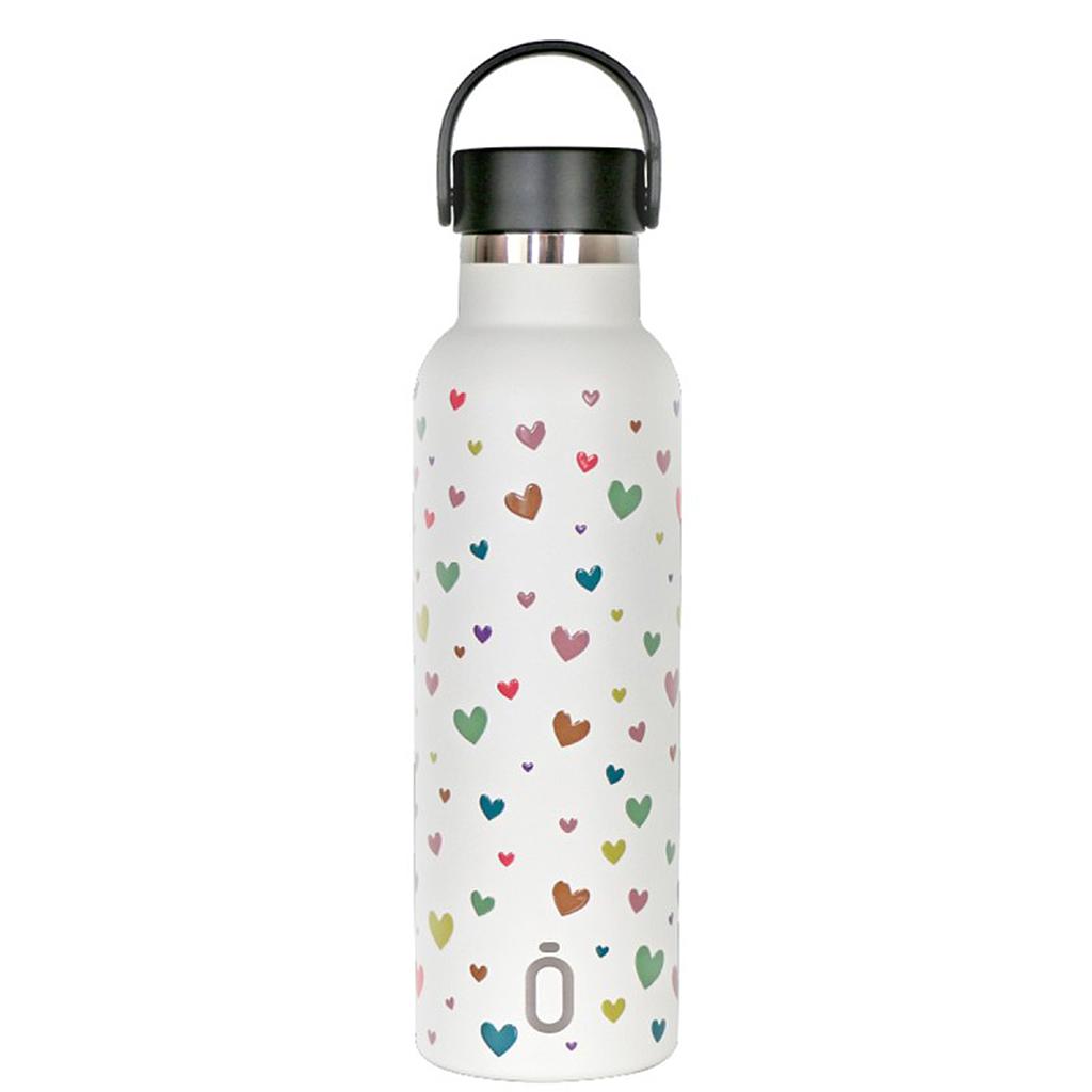 BOTELLA TERMICA RUNBOTT 600ML +TAPON STANDARD CORAZONES NATA