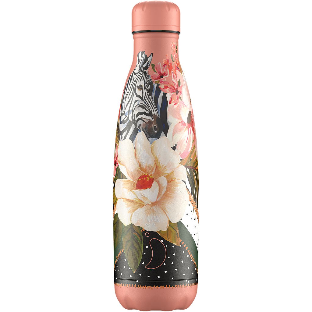 BOTELLA CHILLY'S 500ML TROPICAL POLKA ZEBRA