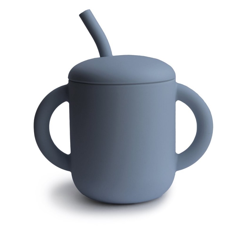 Taza didactica + pajita Silicona SOLID Tradewinds