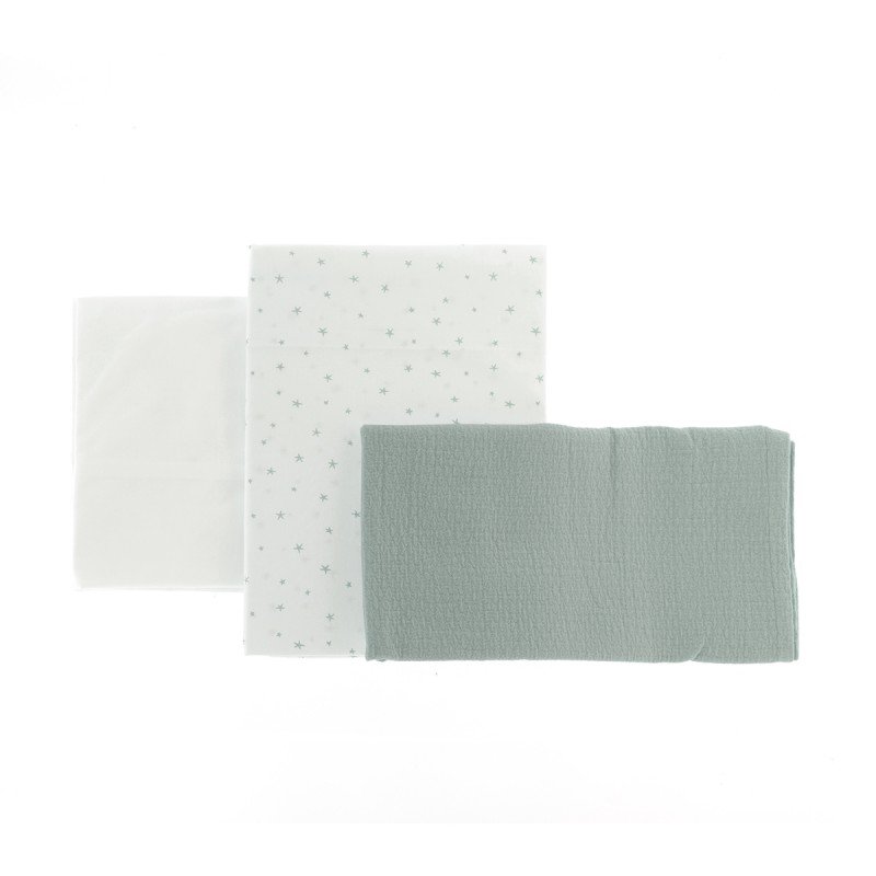 SABANA CUNA 60 3PCS 100X165CM MAGIA VERDE