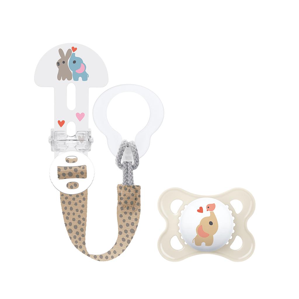 MAM CLIP IT&amp; CHUPETE ORIGINAL 0+ silicona neutro