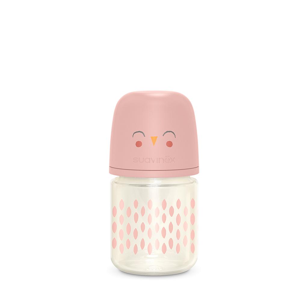 BIBERON VIDRIO 120ML BONHOMIA FEATHER ROSA