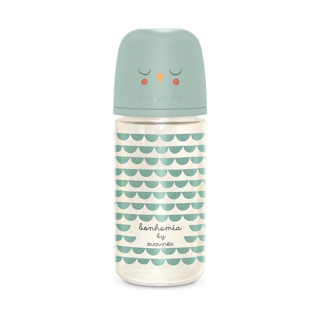 BIBERON VIDRIO 240ML BONHOMIA FEATHER VERDE