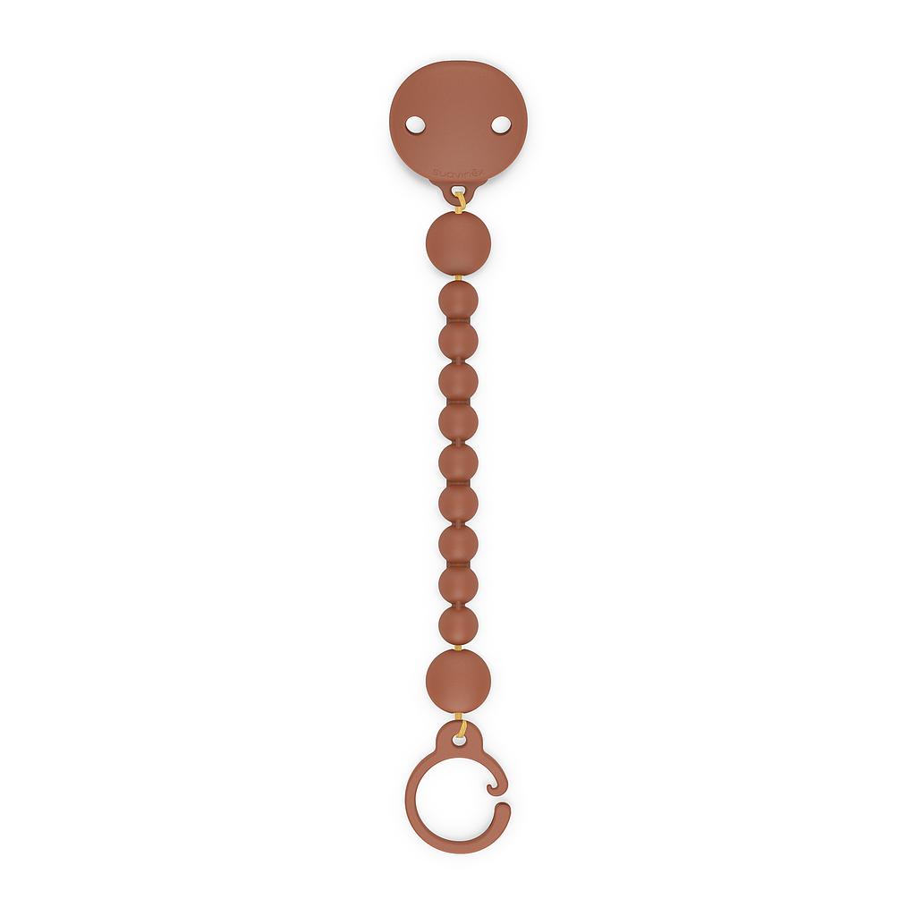 CADENA CHUPETE C/BROCHE BOLITAS SILICONA TEJA I3